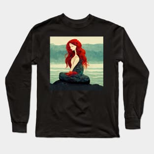 Mermaid on a rock. Long Sleeve T-Shirt